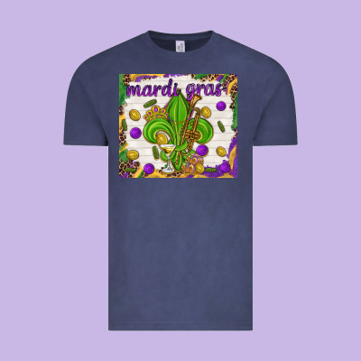 Mardi Gras Fleur De Lis Vintage Tee Designed By Nancycooperartshop