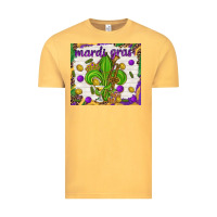 Vintage Mustard Mardi Gras fleur de lis Vintage Tee - NancyCooperArtShop