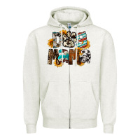 Oatmeal Heather Dog Mama Zipper Hoodie - FaDigitalArtStudio