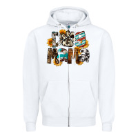 White Dog Mama Zipper Hoodie - FaDigitalArtStudio