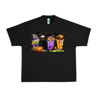 Black Halloween Cat Coffee Cups Urban Heavy Tee - texasbilliewilder