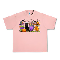 Halloween Cat Coffee Cups Urban Heavy Tee | Teevron