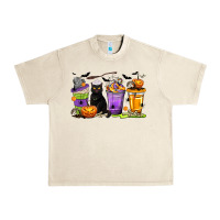 Sandshell Halloween Cat Coffee Cups Urban Heavy Tee - texasbilliewilder