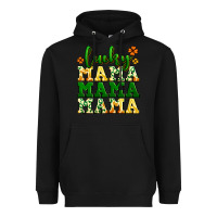 Black lucky mama mama mama  St. Patrick's Heavyweight Hoodie - LillyAllenDesigns