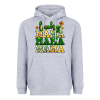 Heather Grey lucky mama mama mama  St. Patrick's Heavyweight Hoodie - LillyAllenDesigns