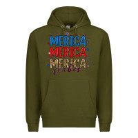 Army Green merica merica merica vibes Premium Hoodie - RanaPortraitStore