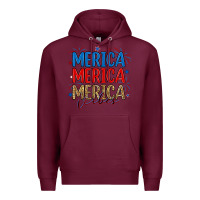 Burgundy merica merica merica vibes Premium Hoodie - RanaPortraitStore