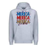Heather Grey merica merica merica vibes Premium Hoodie - RanaPortraitStore