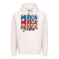 Pale Pink merica merica merica vibes Premium Hoodie - RanaPortraitStore