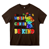 Chocolate Brown in a world where you can be anything be kind Heavy Core Tee - MaliasSmallBusiness