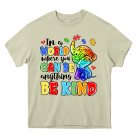 Mossy in a world where you can be anything be kind Heavy Core Tee - MaliasSmallBusiness