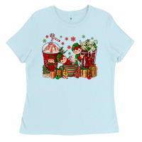 Baby Blue Elf Coffee Cups Christmas Ladies Tee - BundleAndBundleShop