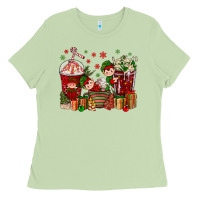 Matcha Elf Coffee Cups Christmas Ladies Tee - BundleAndBundleShop