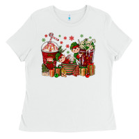 White Elf Coffee Cups Christmas Ladies Tee - BundleAndBundleShop