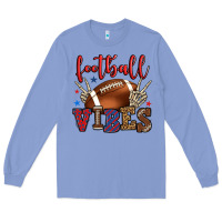 Colony Blue Football vibes red and blue Long Sleeve Tee - HowdyJamesFarm