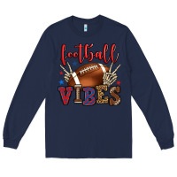 Navy Football vibes red and blue Long Sleeve Tee - HowdyJamesFarm