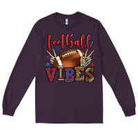 Plum Football vibes red and blue Long Sleeve Tee - HowdyJamesFarm