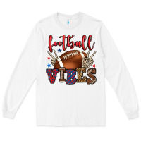 White Football vibes red and blue Long Sleeve Tee - HowdyJamesFarm