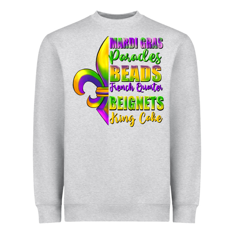 Mardi Gras Parades Beads Heavyweight Sweatshirt by FaDigitalArtStudio | Teevron