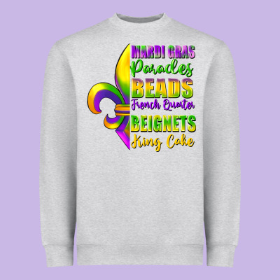 Mardi Gras Parades Beads Heavyweight Sweatshirt Designed By Fadigitalartstudio