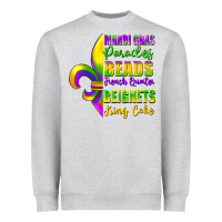 Heather Grey mardi gras parades beads Heavyweight Sweatshirt - FaDigitalArtStudio
