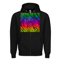 Black colorful zebra seamless pattern Zipper Hoodie - BundleAndBundleShop