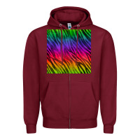 Burgundy colorful zebra seamless pattern Zipper Hoodie - BundleAndBundleShop