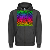 Charcoal Heather colorful zebra seamless pattern Zipper Hoodie - BundleAndBundleShop