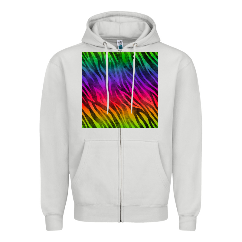Colorful Zebra Seamless Pattern Zipper Hoodie by BundleAndBundleShop | Teevron