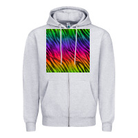 Heather Grey colorful zebra seamless pattern Zipper Hoodie - BundleAndBundleShop