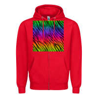 Red colorful zebra seamless pattern Zipper Hoodie - BundleAndBundleShop