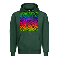 Sports Green colorful zebra seamless pattern Zipper Hoodie - BundleAndBundleShop