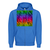 True Royal colorful zebra seamless pattern Zipper Hoodie - BundleAndBundleShop