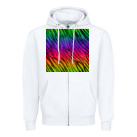 White colorful zebra seamless pattern Zipper Hoodie - BundleAndBundleShop