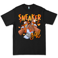 Black orange galaxy sneaker girl afro woman Premium Tee - RanaPortraitStore