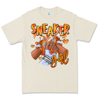 Orange Galaxy Sneaker Girl Afro Woman Premium Tee | Teevron