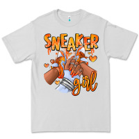 Dove Grey orange galaxy sneaker girl afro woman Premium Tee - RanaPortraitStore