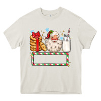 Cream christmas santa custom name Heavy Core Tee - MaliasSmallBusiness