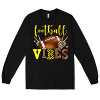 Black Football vibes yellow and black team color Long Sleeve Tee - HowdyJamesFarm