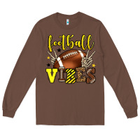 Chestnut Football vibes yellow and black team color Long Sleeve Tee - HowdyJamesFarm