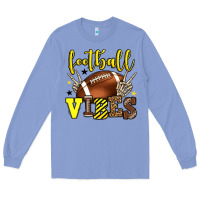 Colony Blue Football vibes yellow and black team color Long Sleeve Tee - HowdyJamesFarm