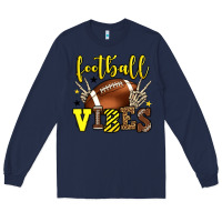 Navy Football vibes yellow and black team color Long Sleeve Tee - HowdyJamesFarm