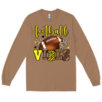 Toasted Coconut Football vibes yellow and black team color Long Sleeve Tee - HowdyJamesFarm
