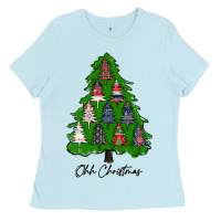 Baby Blue ohh Christmas trees Ladies Tee - RanaPortraitStore
