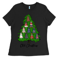 Black ohh Christmas trees Ladies Tee - RanaPortraitStore
