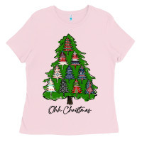 Bubblegum Pink ohh Christmas trees Ladies Tee - RanaPortraitStore