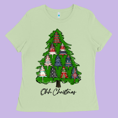 Ohh Christmas Trees Ladies Tee Designed By Ranaportraitstore
