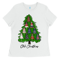 White ohh Christmas trees Ladies Tee - RanaPortraitStore
