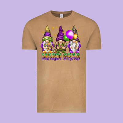 Mardi Gras Crew With Gnomes Vintage Tee Designed By Nancycooperartshop
