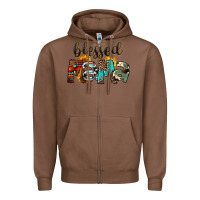 Chestnut Blessed Mama Zipper Hoodie - FaDigitalArtStudio